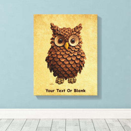 Pine Cone Owl Leinwanddruck (Insitu (Holzboden))