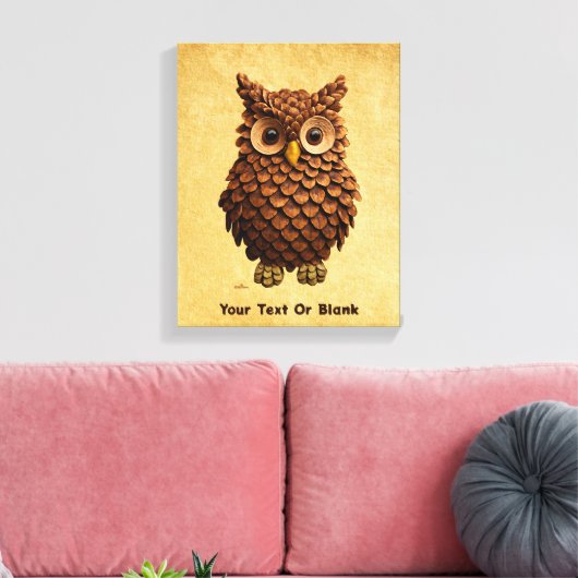 Pine Cone Owl Leinwanddruck (Insitu (Wohnzimmer))