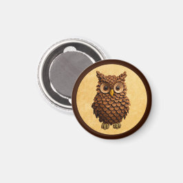 Pine Cone Owl Magnet