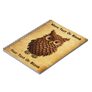 Pine Cone Owl Notizblock
