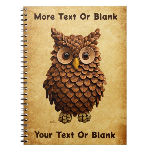 Pine Cone Owl Notizblock (Vorderseite)