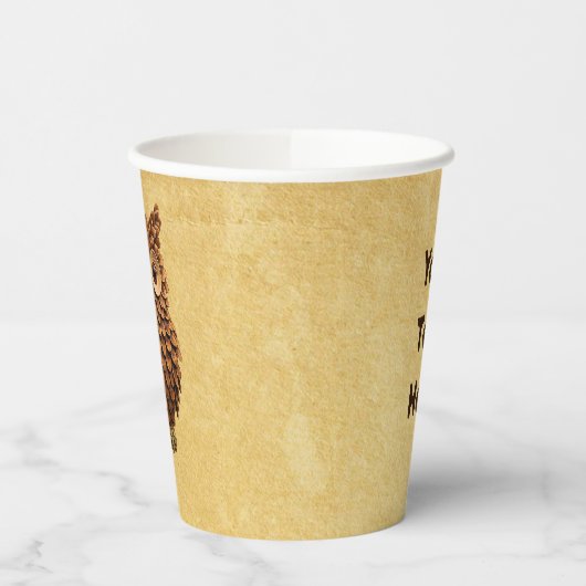 Pine Cone Owl Pappbecher (Links)