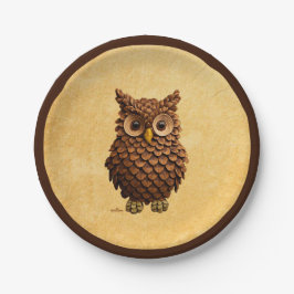 Pine Cone Owl Pappteller