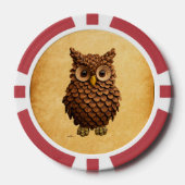 Pine Cone Owl Pokerchips (Vorderseite)