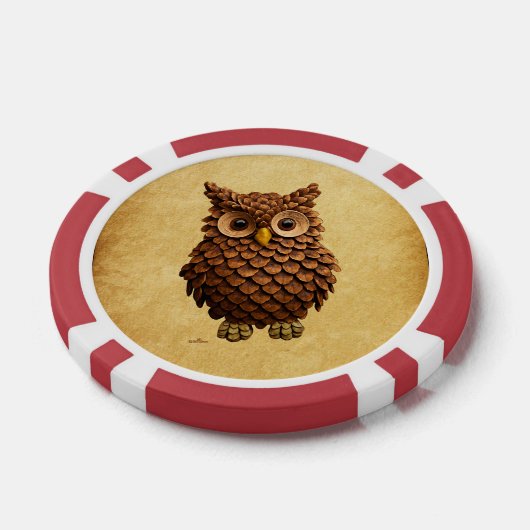 Pine Cone Owl Pokerchips (Einzeln)