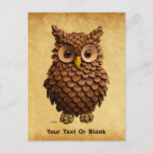 Pine Cone Owl Postkarte (Vorderseite)