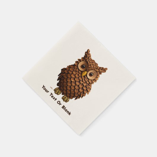 Pine Cone Owl Serviette (Ecke)