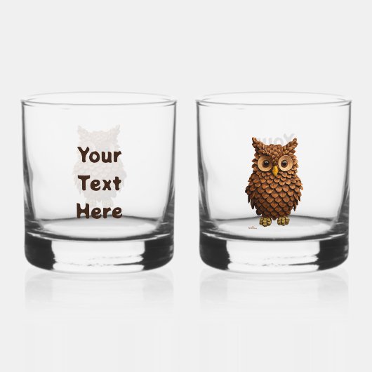 Pine Cone Owl Whiskyglas (Rückseite)
