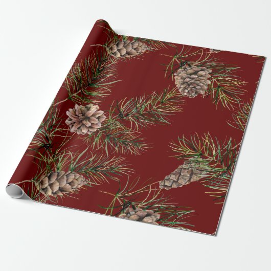 Pine Cone Pattern Geschenkpapier (Ungerollt)