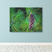 Pine Cone Portrait Leinwanddruck (Insitu (Holzboden))