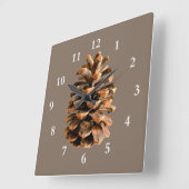 Pine Cone Quadratische Wanduhr (Winkel)