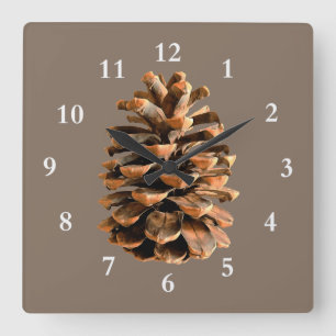 Pine Cone Quadratische Wanduhr