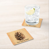 Pine Cone Rechteckiger Pappuntersetzer (Vor Ort)