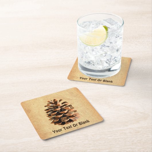 Pine Cone Rechteckiger Pappuntersetzer (Vor Ort)