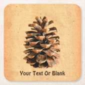 Pine Cone Rechteckiger Pappuntersetzer (Vorderseite)
