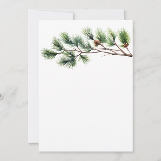 Pine Cone Red Ribbon Weihnachtspaare Dusche Einladung (Rückseite)