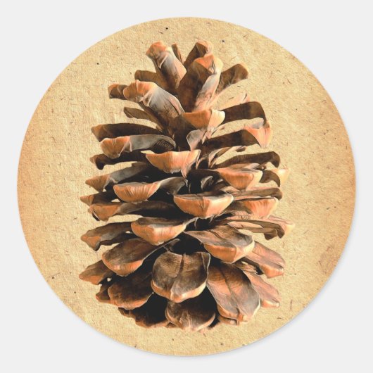Pine Cone Runder Aufkleber (Vorderseite)