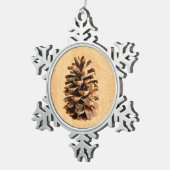 Pine Cone Schneeflocken Zinn-Ornament (Rechts)