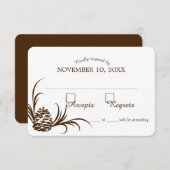 Pine Cone Silhouette Wedding Response Card RSVP Karte (Vorne/Hinten)