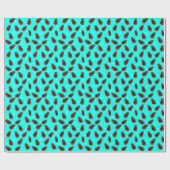 Pine Cone Snowflake Muster Aqua Wrapping Paper Geschenkpapier (Flach)