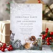 Pine Cone String Lights Rustikales Weihnachtsfest Einladung