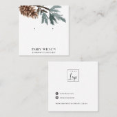PINE CONE TREE BRANCH WALD STUD EARRING DISPLAY QUADRATISCHE VISITENKARTE (Vorne/Hinten)