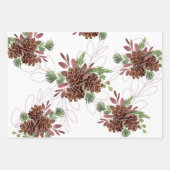 Pine Cone und Blumenbouquets Geschenkpapier Set (Vorderseite 3)