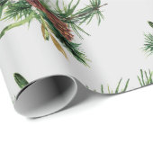 Pine Cone und Evergreen Branch Wrapping Paper Geschenkpapier (Rolleneckpunkt)