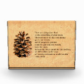 Pine Cone und John Muir Zitat Fotoblock (Vorderseite)