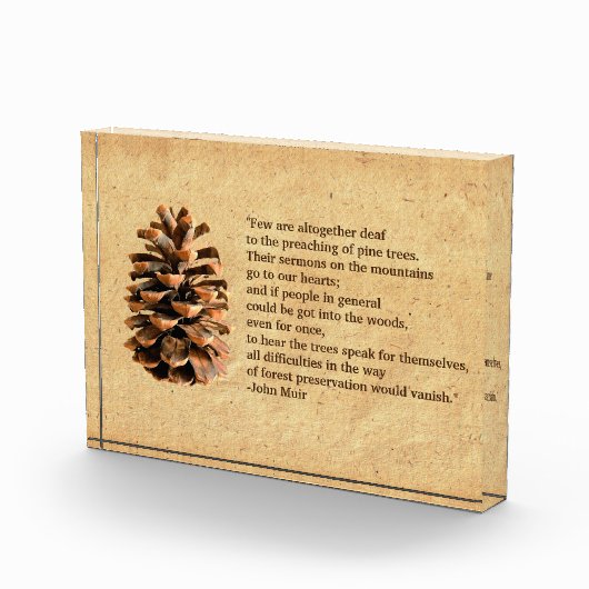 Pine Cone und John Muir Zitat Fotoblock (Rechts)