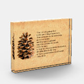 Pine Cone und John Muir Zitat Fotoblock (Links)