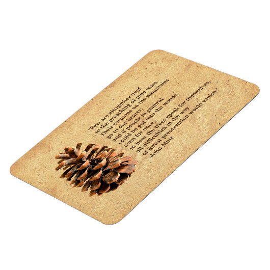Pine Cone und John Muir Zitat Magnet (Linke Seite)