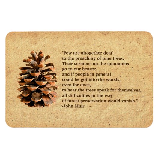 Pine Cone und John Muir Zitat Magnet (Horizontal)
