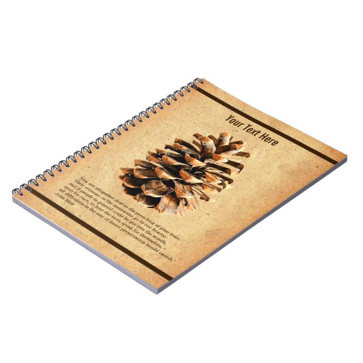 Pine Cone und John Muir Zitat Notizblock (Linke Seite)
