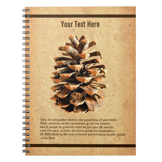 Pine Cone und John Muir Zitat Notizblock (Vorderseite)
