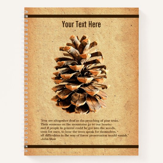 Pine Cone und John Muir Zitat Notizblock (Vorderseite)