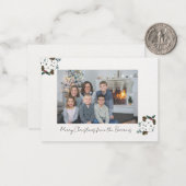 Pine Cone Weihnachtsfamilie Foto-Karte Mitteilungskarte (Vorderseite/Rückseite Beispiel)