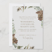 Pine Cone Weihnachtsschrift Christliches Foto (Vorderseite)