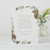 Pine Cone Weihnachtsschrift Christliches Foto (Stehend Vorderseite)