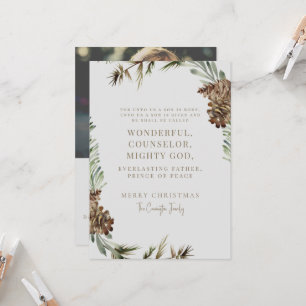 Pine Cone Weihnachtsschrift Christliches Foto