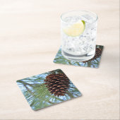 Pine Cone Wiederverwendbares Papier Rechteckiger Pappuntersetzer (Vor Ort)
