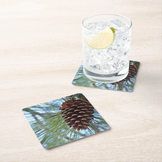 Pine Cone Wiederverwendbares Papier Rechteckiger Pappuntersetzer (Vor Ort)