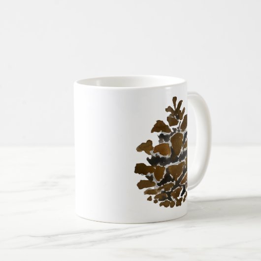 Pine cone Wilderness Weihnachtsmalerei Kaffeetasse (VorderseiteRechts)