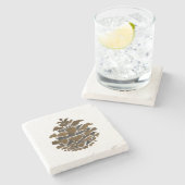 Pine cone Wilderness Weihnachtsmalerei Steinuntersetzer (Seitenansicht)