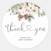 Pine cone Winter Evergreen Vielen Dank Runder Aufkleber (Vorderseite)