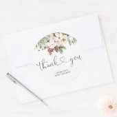 Pine cone Winter Evergreen Vielen Dank Runder Aufkleber (Umschlag)