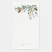 Pine Cone Winter Foliage Personalisierter Urlaub Serviette (Vorderseite)