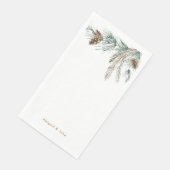 Pine Cone Winter Foliage Personalisierter Urlaub Serviette (Ecke)