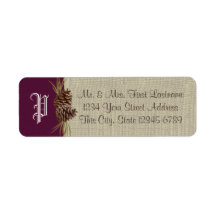 Pine Cones and Burlap Dark Plum