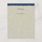 Pine Cones and Burlap Info Card Navy Blue Begleitkarte (Rückseite)